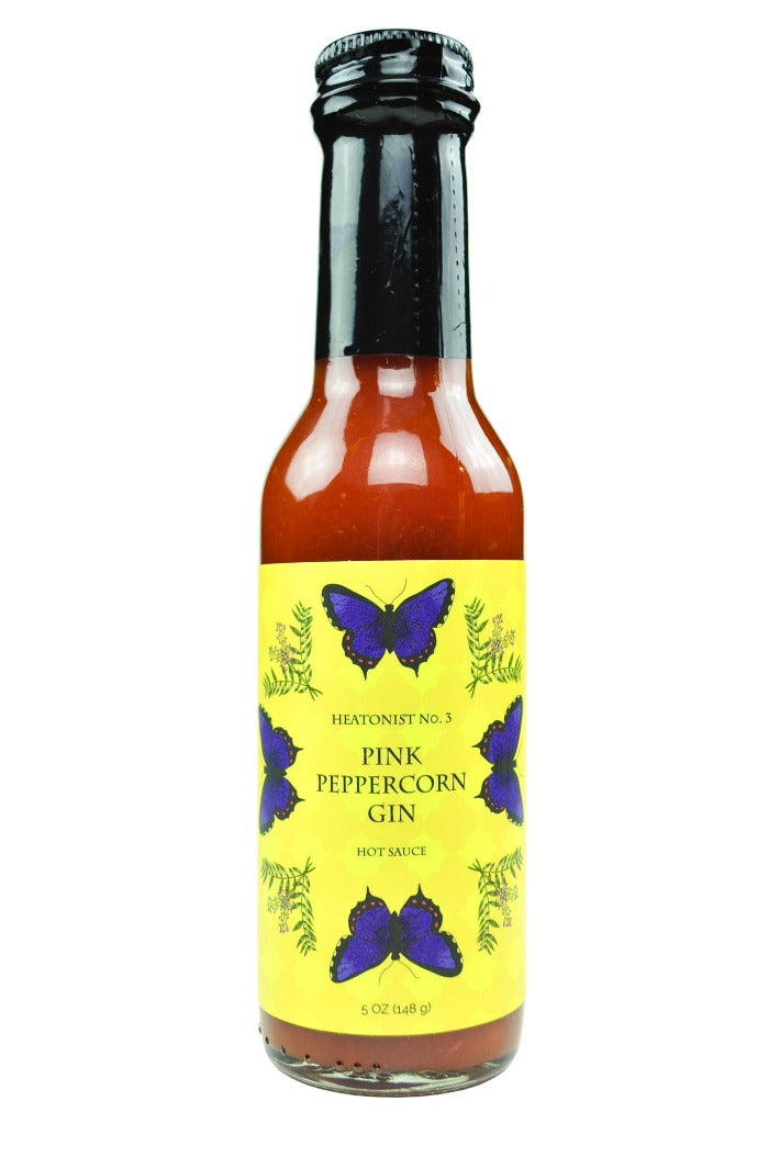 HEATONIST No. 3 Pink Peppercorn Gin Hot Sauce | Butterfly Bakery of Vermont U1