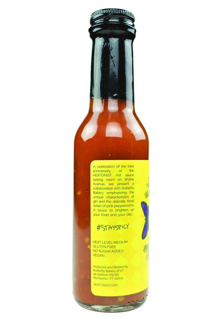 HEATONIST No. 3 Pink Peppercorn Gin Hot Sauce | Butterfly Bakery of Vermont U1