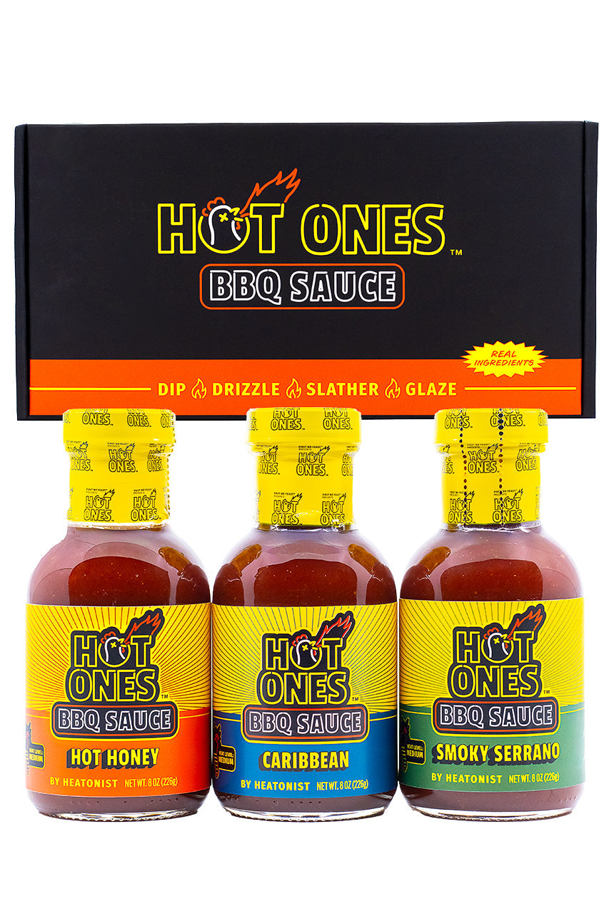 Hot Ones BBQ Trio Pack (Hot Honey / Caribbean / Smoked Serrano) H4
