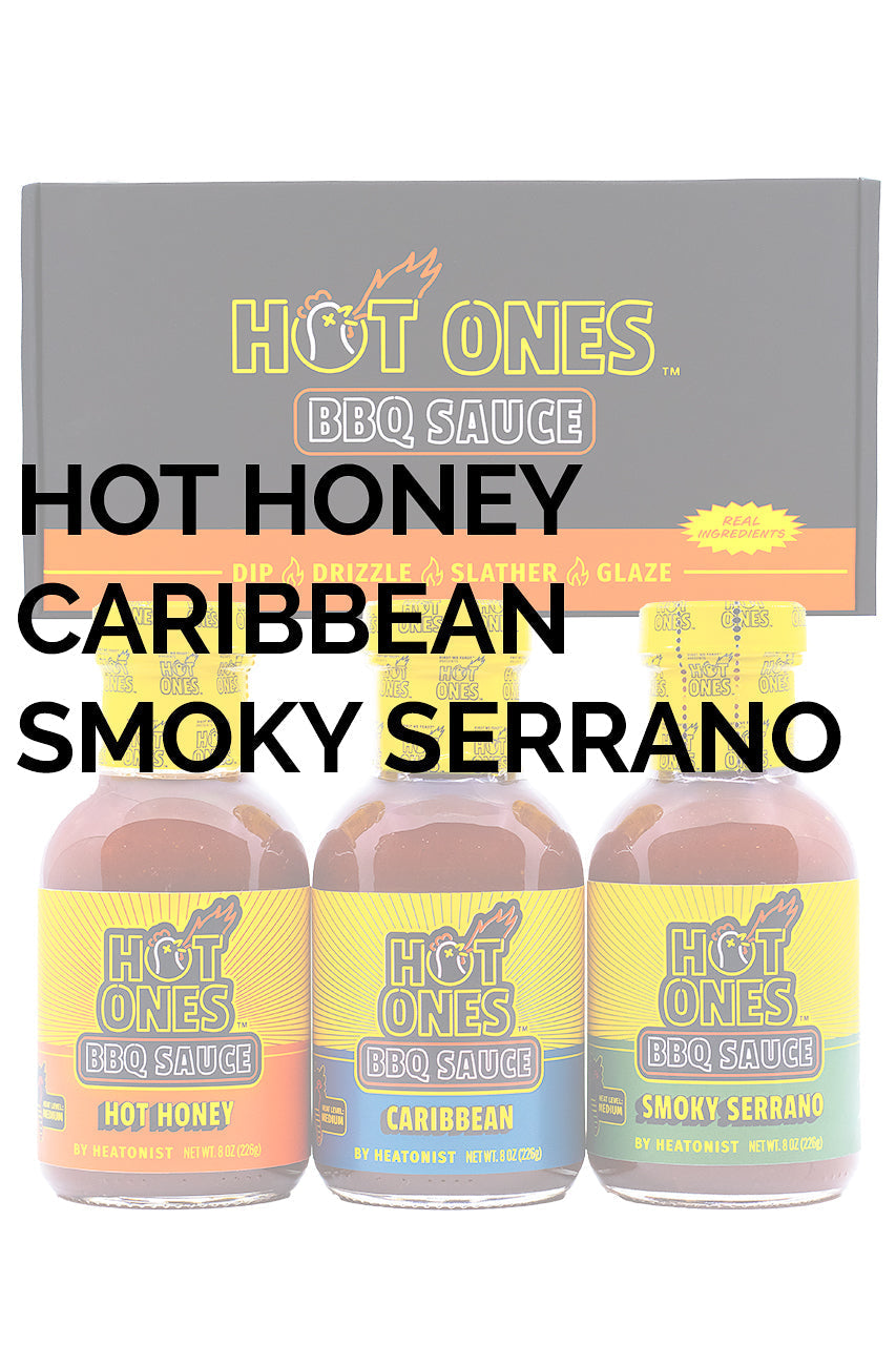 Hot Ones BBQ Trio Pack (Hot Honey / Caribbean / Smoked Serrano) H4