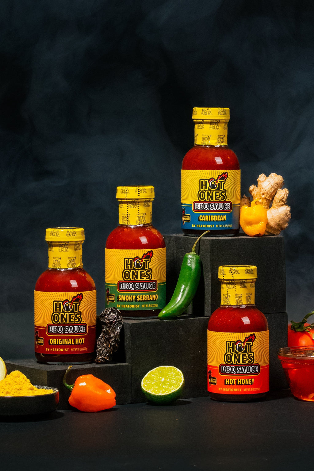 Hot Ones BBQ Trio Pack (Hot Honey / Caribbean / Smoked Serrano) H4