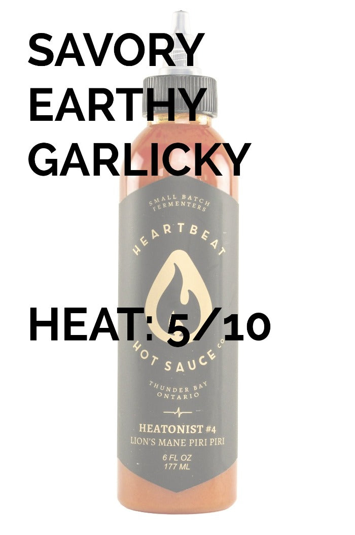 HEATONIST No. 4 Lion's Mane Piri Piri Hot Sauce | Heartbeat Hot Sauce Q2