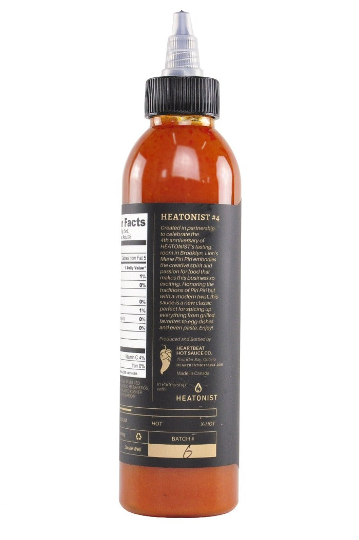 HEATONIST No. 4 Lion's Mane Piri Piri Hot Sauce | Heartbeat Hot Sauce Q2